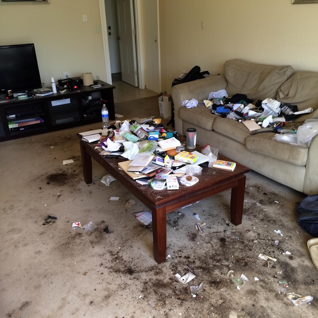 Living room refresh before cleaning