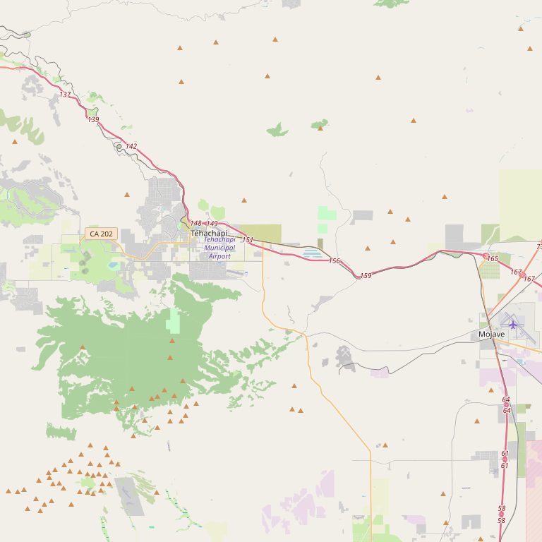 Map of Tehachapi service area